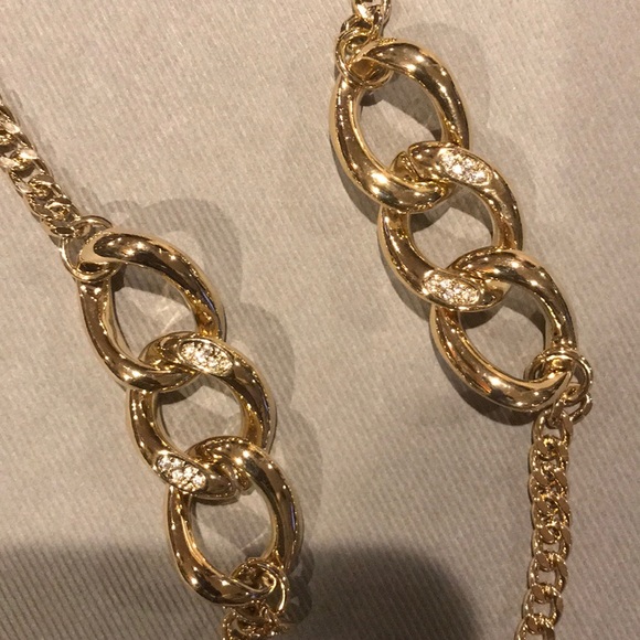 NWT Ann Taylor 30 inch Pave Link Necklace - Picture 2 of 5